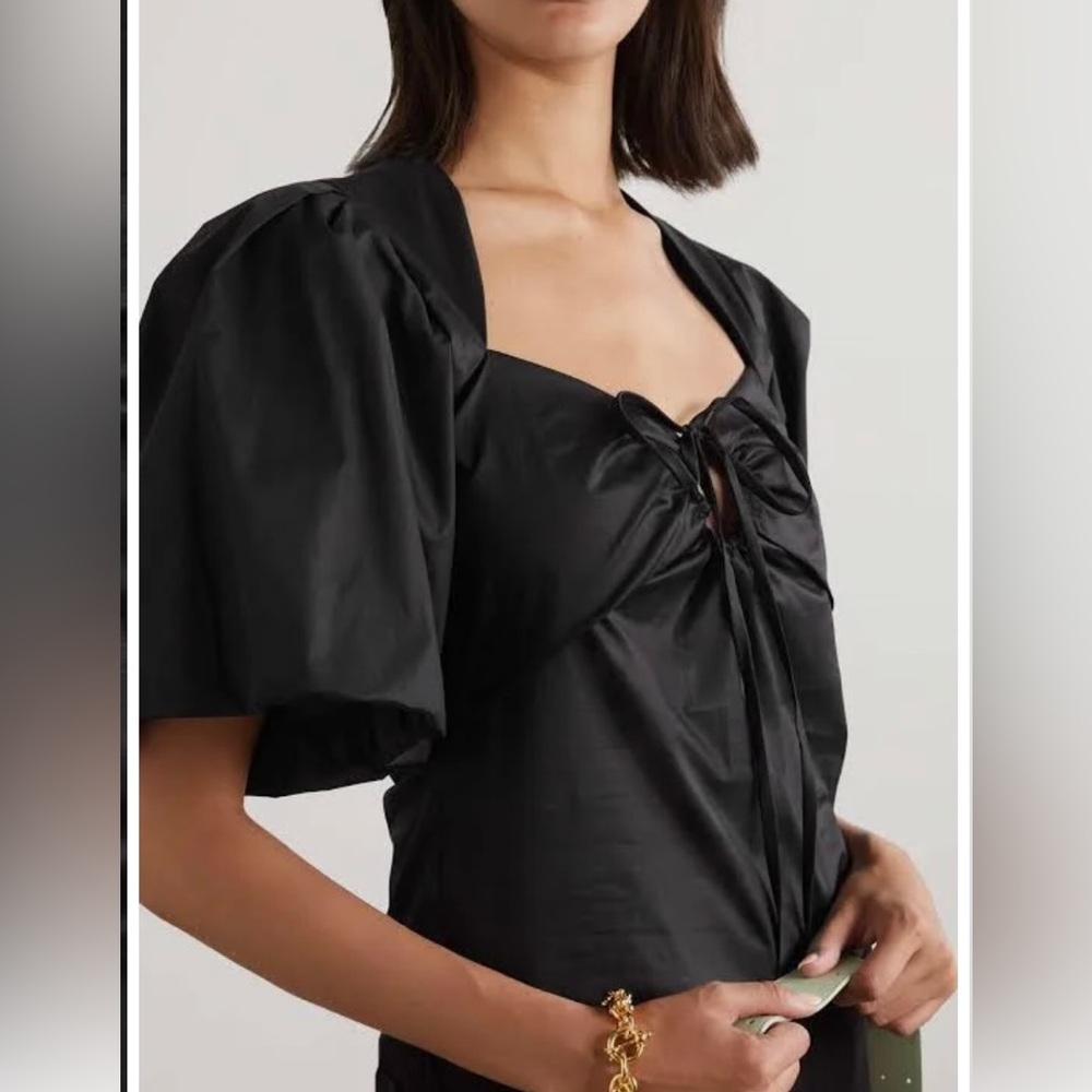 Frame Tie Neck Top Black size small